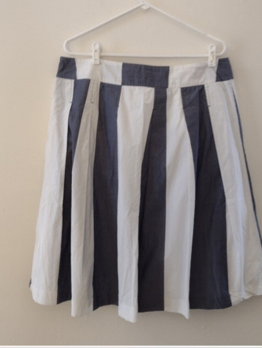 Bodem Pleated Blue& Wht Striped Skirt SZ12